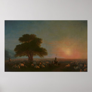Aivazovsky - Shepherds With A Flock Of Sheep Poster