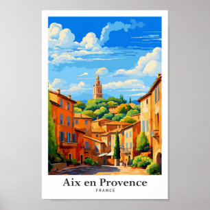 Aix en Provence France Art Travel Illustration Poster