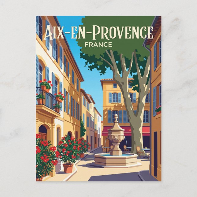 Aix-en-Provence France Postcard (Front)