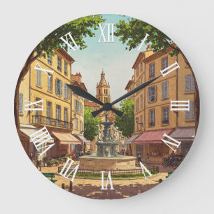 Aix-en-Provence France Travel Large Clock