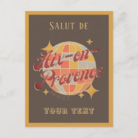 Aix en provence salut Retro Vintage Postcard