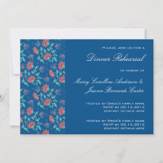 Aiyana Floral Batik Rehearsal Dinner Invitation 3