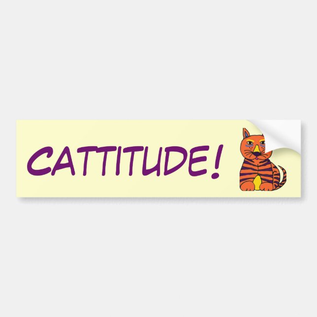 AJ- Cattitude! Bumper Sticker (Front)