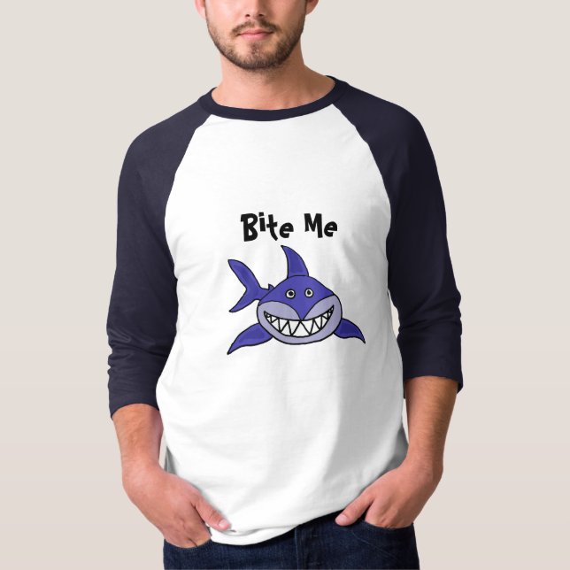 AJ- Funny Bite Me Shark Shirt (Front)