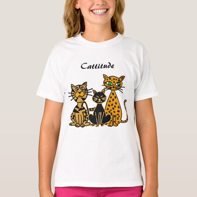 AJ- Funny Cattitude Cat Shirt (Front)