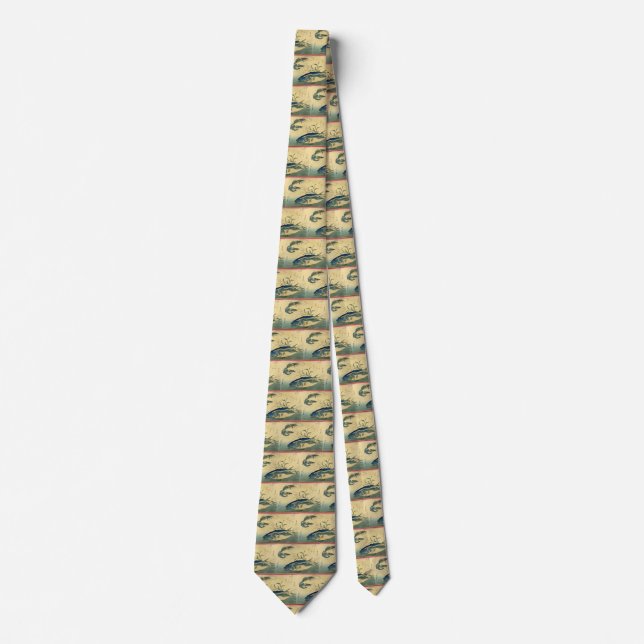 Aji & Ebi - Hiroshige's Colourful Japanese Fish Tie (Front)