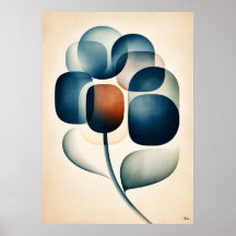 Ajisai Hydrangea Japandi Floral Geometry