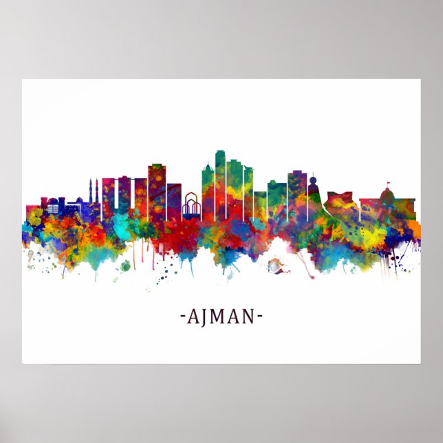Ajman UAE Skyline Poster (Front)