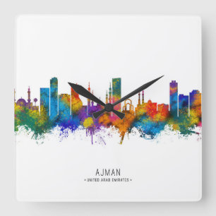 Ajman UAE Skyline Square Wall Clock