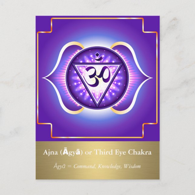 Ajna (Āgyā) or Third Eye Chakra Postcard (Front)