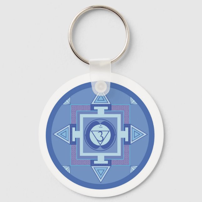 Ajna Chakra Mandala (Third eye chakra) Key Ring (Front)