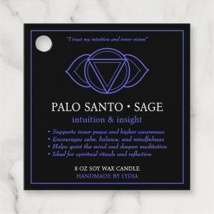 Ajna Third Eye Chakra Candle Label