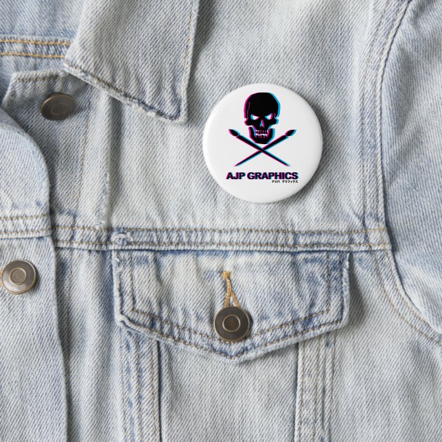 AJP GRAPHICS SKULL 3D SMALL CIRCLE BUTTON (In Situ)