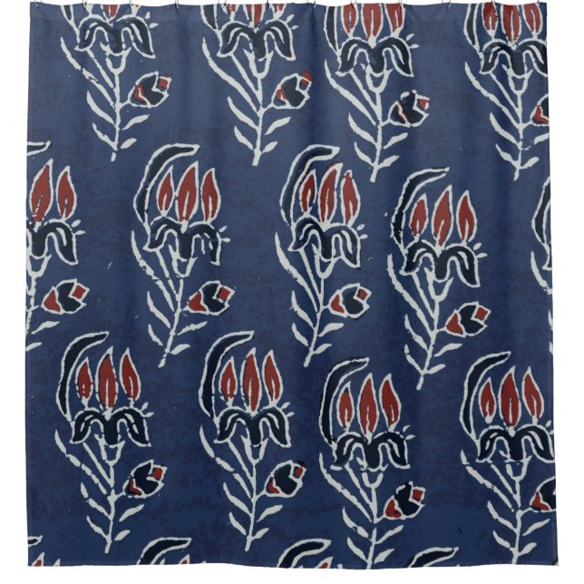 Ajrakh Pattern and block print Pattern and batik p Shower Curtain (Front)