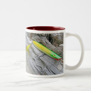 AJS Popper "Green Greenie" Saltwater Fishing Lure Two-Tone Coffee Mug