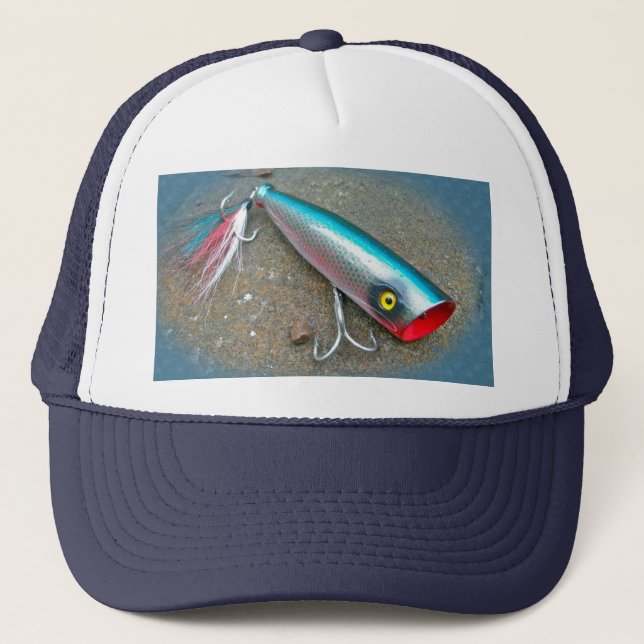 AJS Saltwater Lure Popper Blue Dragon Items Trucker Hat (Front)