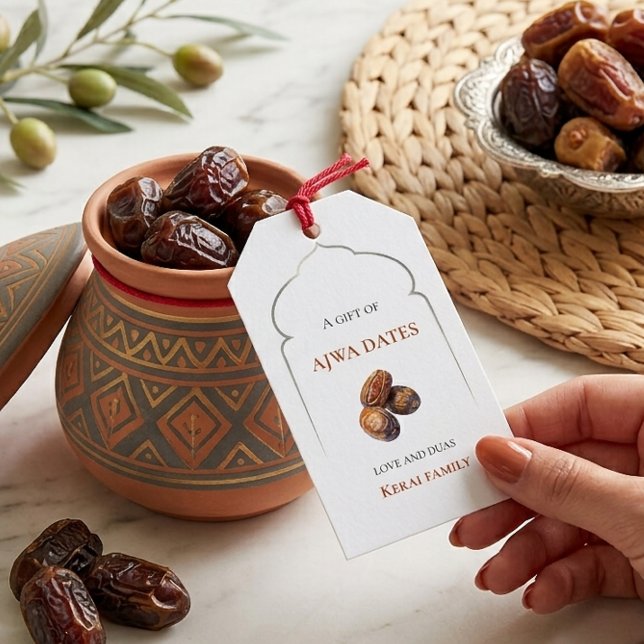 Ajwa Dates Personalised Islamic Hajj Favour Tag (Creator Uploaded)