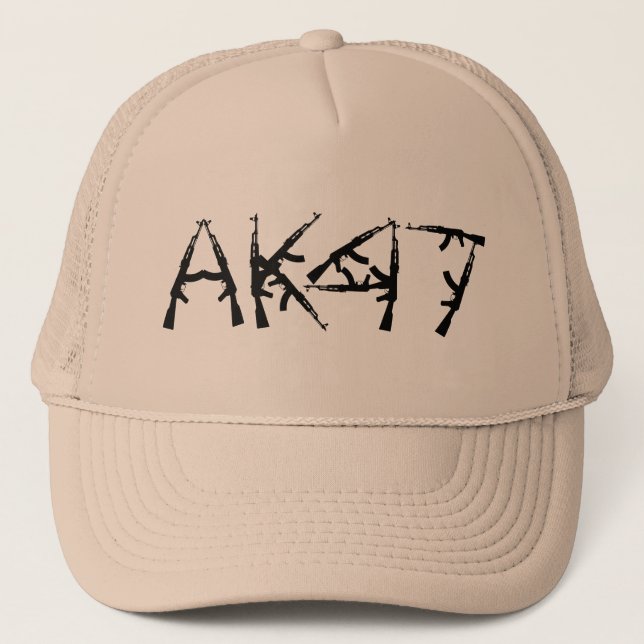 AK 47 AK-47 Rifle Marksman Gun Rifle Trucker Hat (Front)