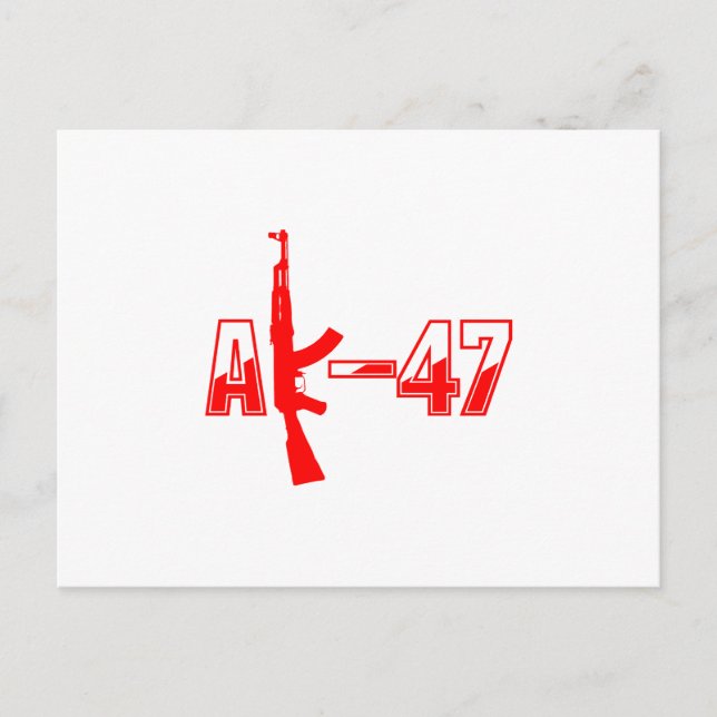 AK-47 AKM Assault Rifle Logo Red.png Postcard (Front)