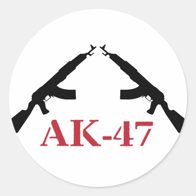 AK-47 CLASSIC ROUND STICKER (Front)