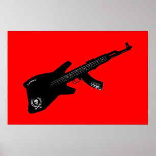 AK 47 Guitar Poster