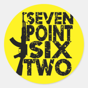AK-47 Seven Point Six Two Classic Round Sticker