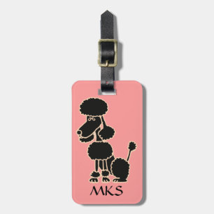 AK- Funny Black Poodle Luggage Tag