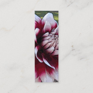 AK- Red and White Dahlia Bookmark Business cards