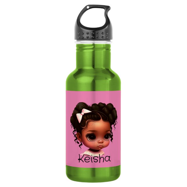 AKA - Brown Girl in Pink and Green 532 Ml Water Bottle (Front)