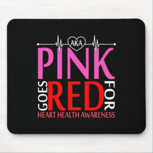 Aka Pink Goes Red For Heart Health Awareness Long Mouse Pad