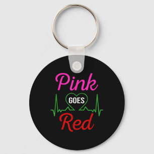 Aka Pink Goes Red For Women Heart Health Awareness Key Ring