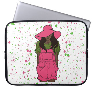AKA Pink & Green Watercolor Laptop Sleeve