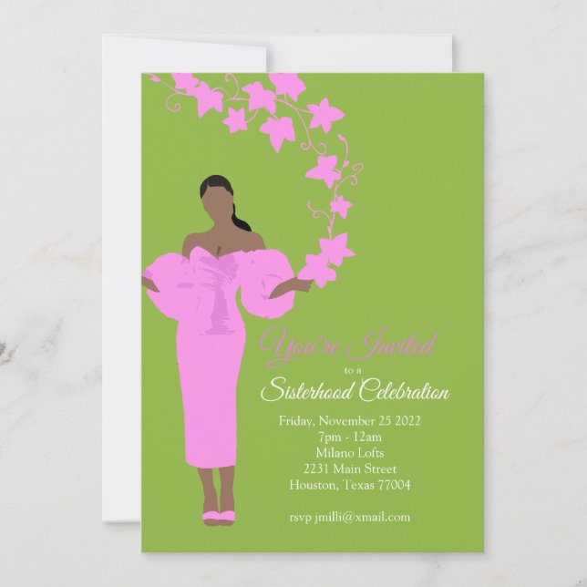 AKA Sisterhood Invitation | Glam (Front)