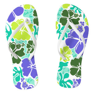 Akahai Hawaiian Hibiscus Tropical Floral Jandals
