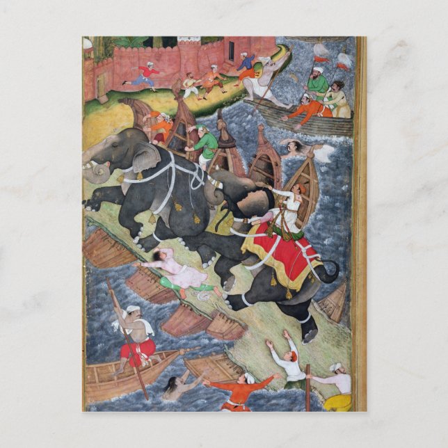 Akbar tames the Savage Elephant, Hawa'i Postcard (Front)