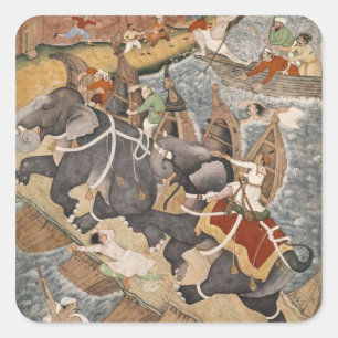 Akbar Tames the Savage Elephant, Hawa'i Square Sticker