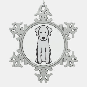 Akbash Dog Cartoon Snowflake Pewter Christmas Ornament