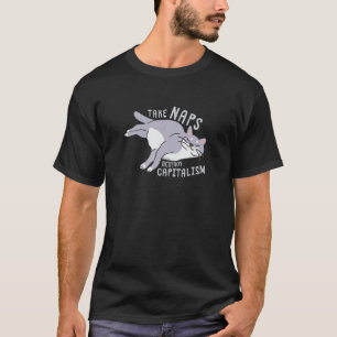 Ake Naps Destroy Capitalism Communist Cat T-Shirt