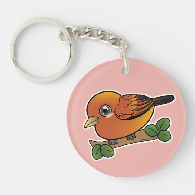 Akepa Hawaii Forest Bird  Key Ring (Front)