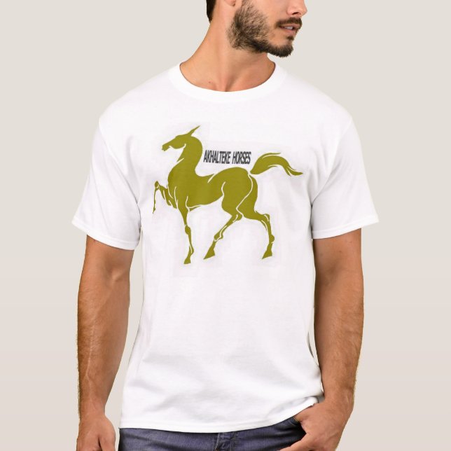 Akhal teke horse of gold art equestrian T-Shirt (Front)