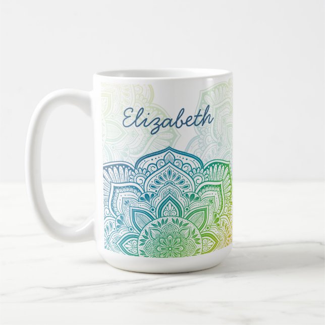 Aki Mandala 15 oz. Personalised Mug (Left)