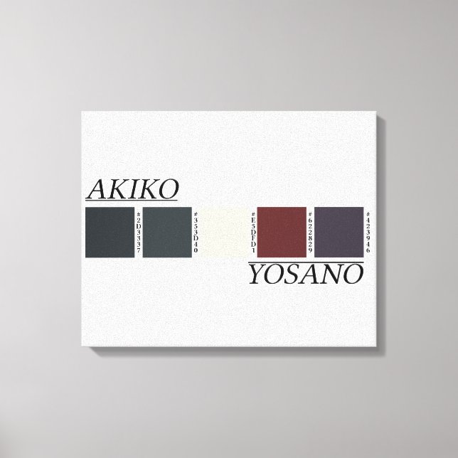 Akiko Yosano's Colour Palette Canvas Print (Front)