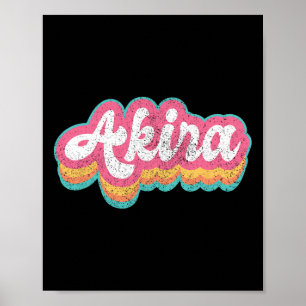 Akira First Name Girl Vintage 70s 80s Personalised Poster