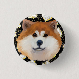AKITA 3 CM ROUND BADGE