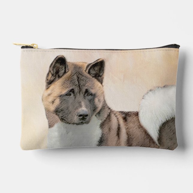 Akita American Japanese Inu Sable Painting Dog Art Accessory Pouch (Front)