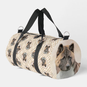 Akita American Japanese Inu Sable Painting Dog Art Duffle Bag