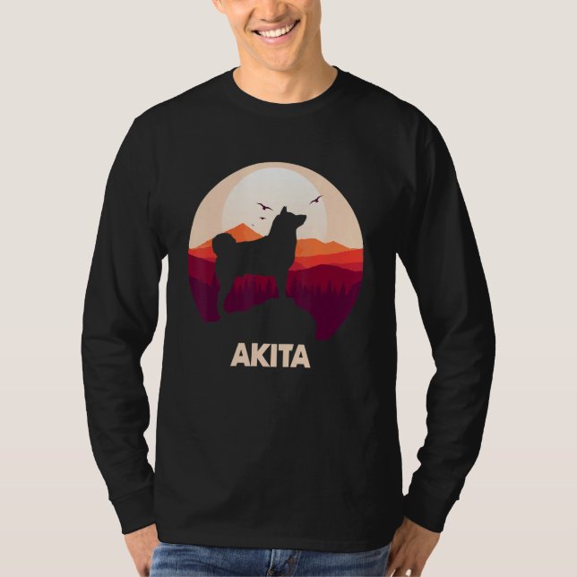 Akita and Moon Halloween 1 T-Shirt (Front)
