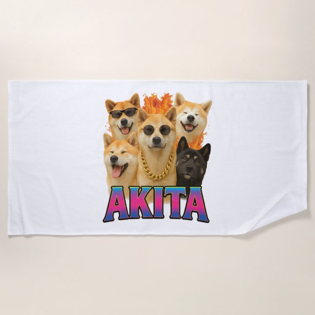 Akita  beach towel (Front)