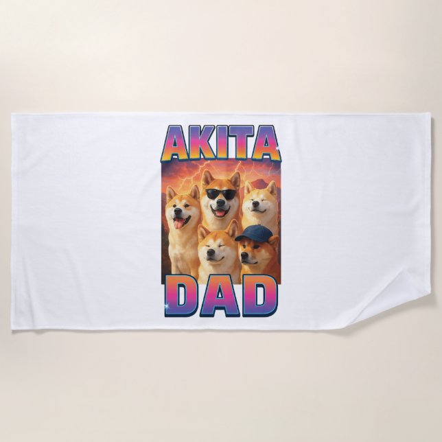 Akita Beach Towel (Front)