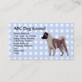 Akita Blue Gingham Business Card